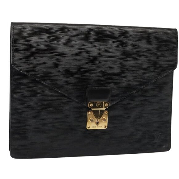 LOUIS VUITTON Epi Porte Documents Senateur Briefcase Black - Picture 1 of 16